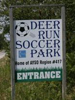 Deer Run Soccer Park sign